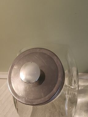 Source Unknown Clear Glass Kitchen Canister with Silver Lid